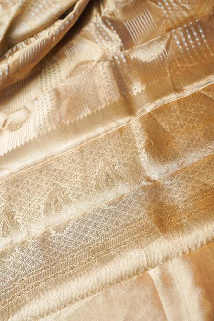 Golden Pure Tissue Silk Banarasi Handloom Saree