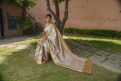 Golden Pure Tissue Silk Banarasi Saree