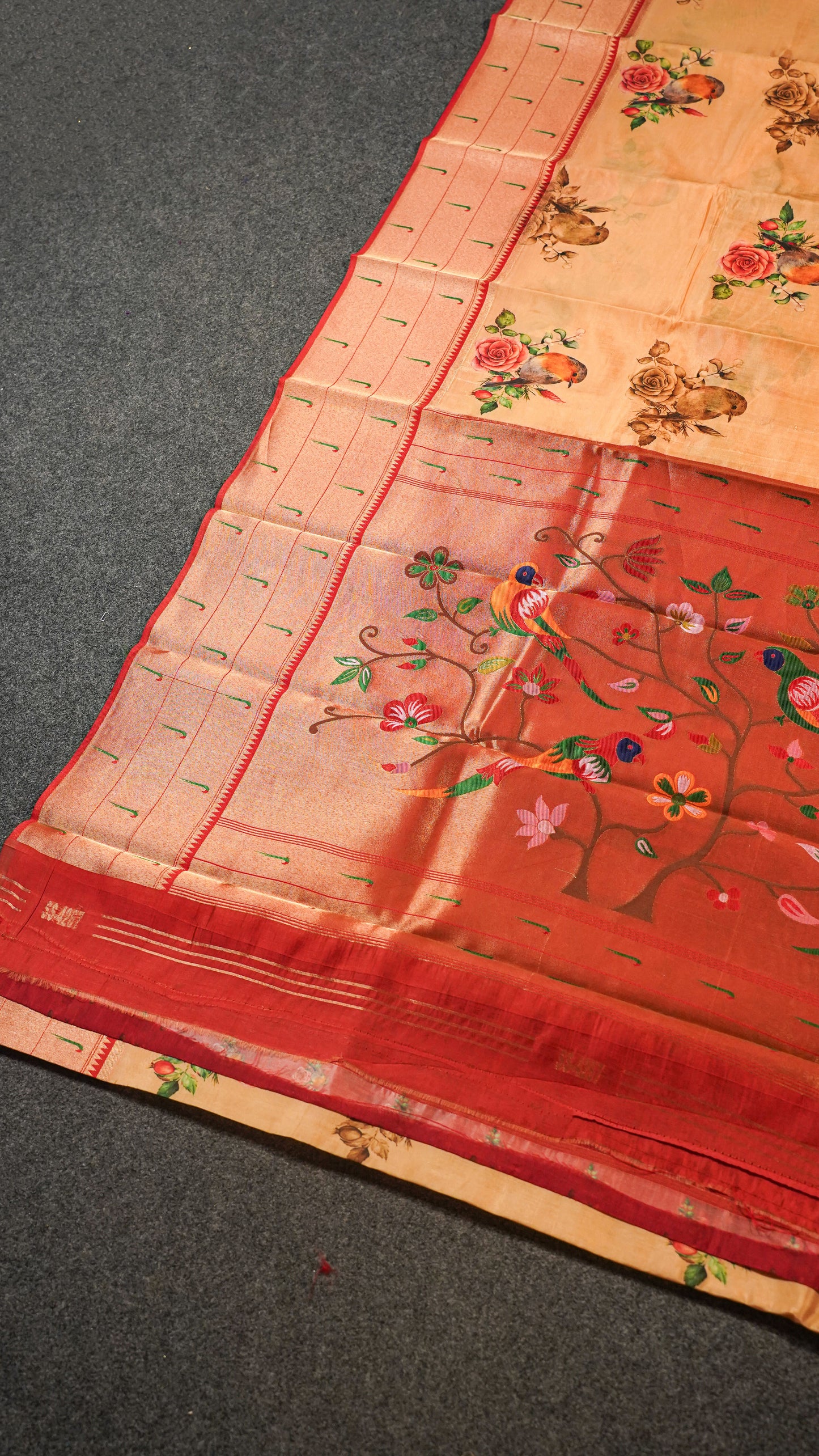 "UTSAV BANARAS 144" Banarasi Golden Sand Digital Print Paithani Silk Saree