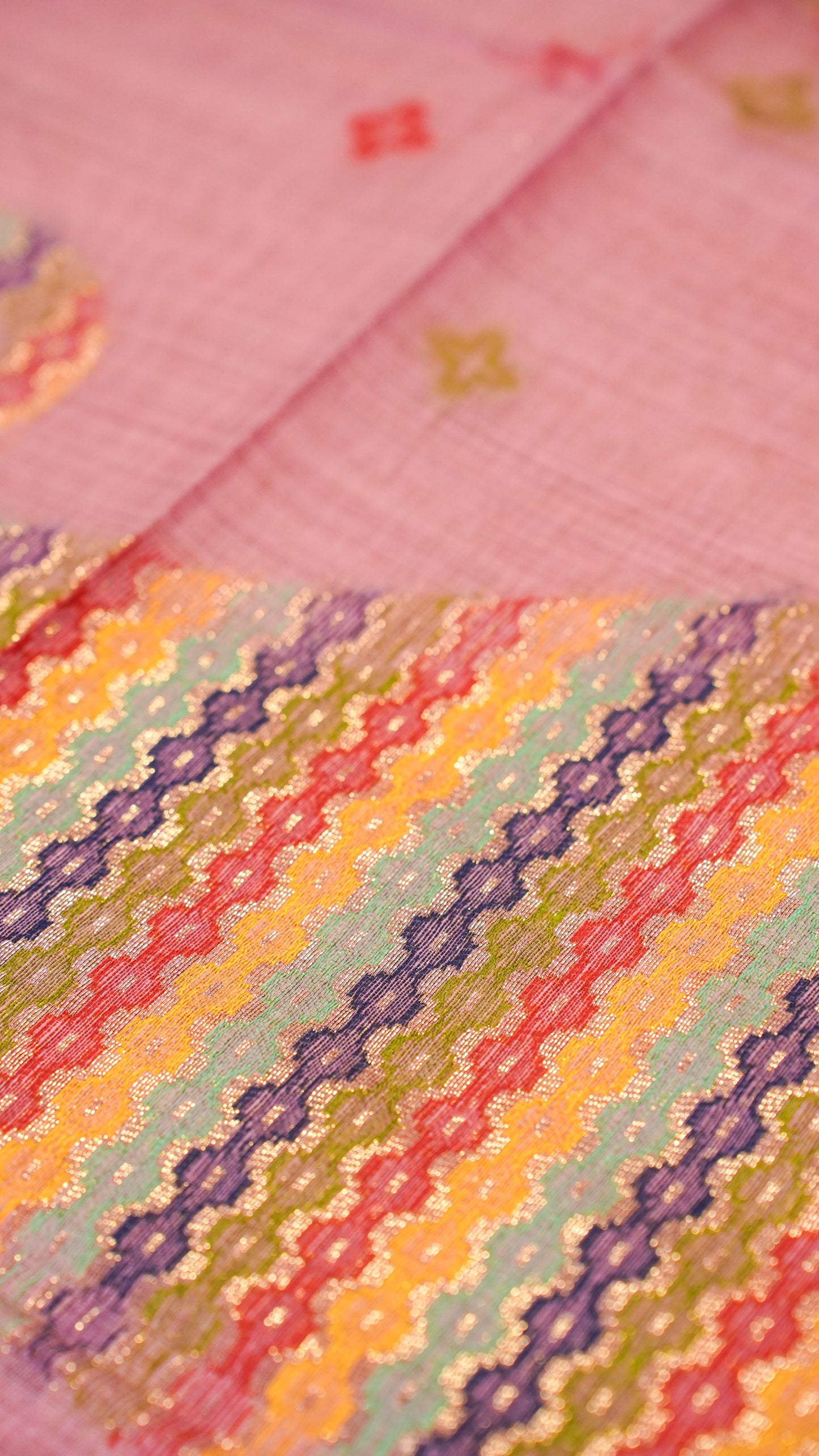 "UTSAV BANARAS 137" Banarasi Pink Jamdani Cotton Silk Saree