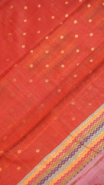 "UTSAV BANARAS 137" Banarasi Pink Jamdani Cotton Silk Saree