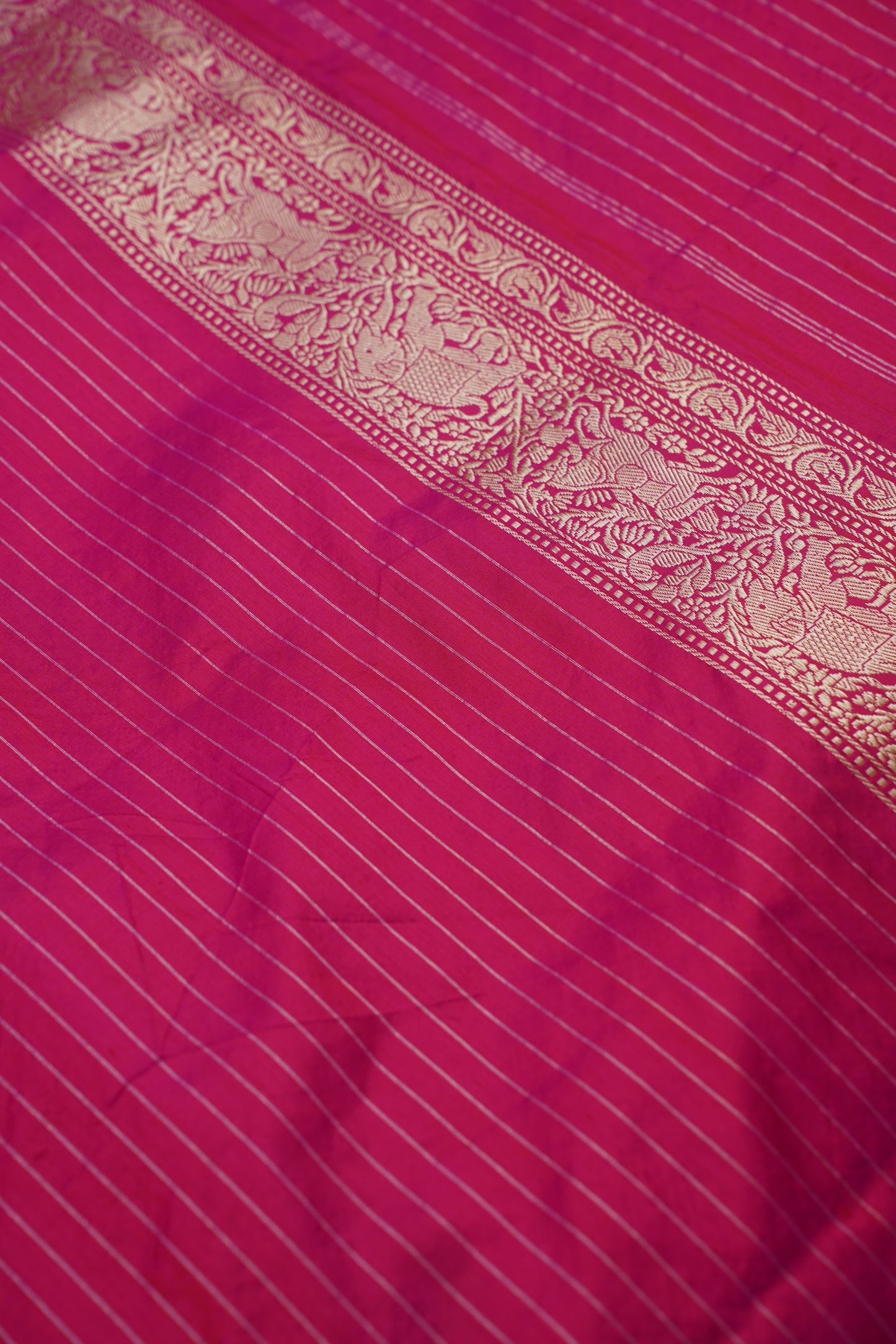 Dark Pink Pure Kadwa Banarasi Handloom Saree