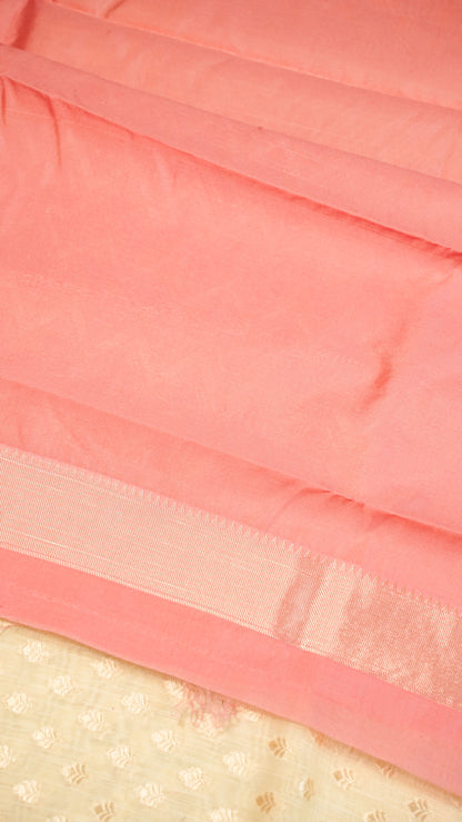 "UTSAV BANARAS 136" Banarasi Off White Jamdani Cotton Silk Saree