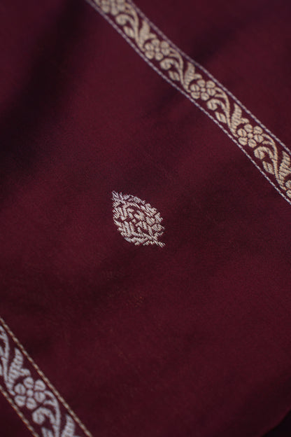 Maroon Pure Kadwa Banarasi Handloom Saree