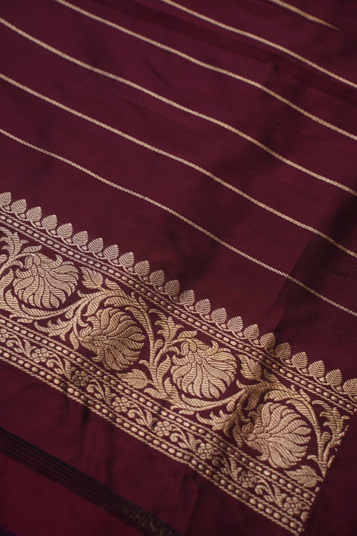 Maroon Pure Kadwa Banarasi Handloom Saree