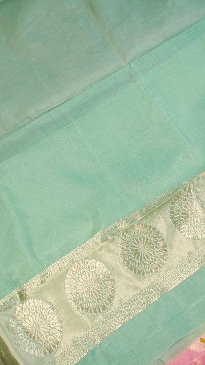 "UTSAV BANARAS 141" Banarasi Pastel Pink Jamdani Cotton Silk Saree