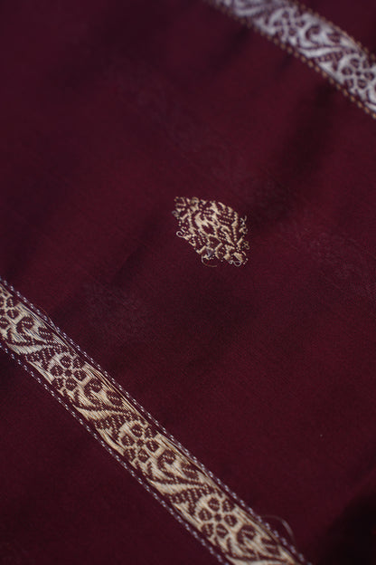 Maroon Pure Kadwa Banarasi Handloom Saree