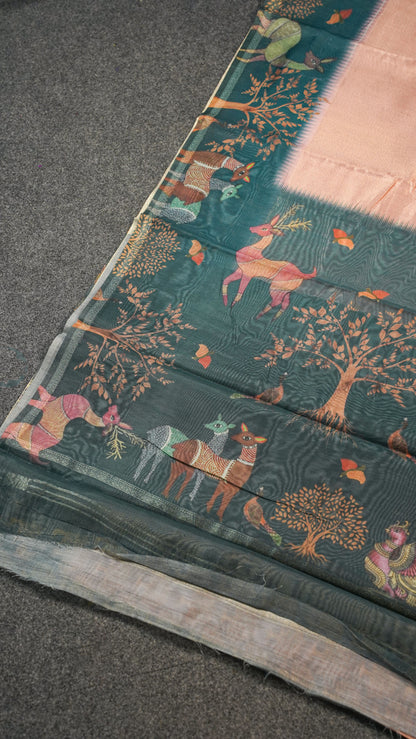 "UTSAV BANARAS 153" Banarasi Peach-Pink Tissue Silk Saree
