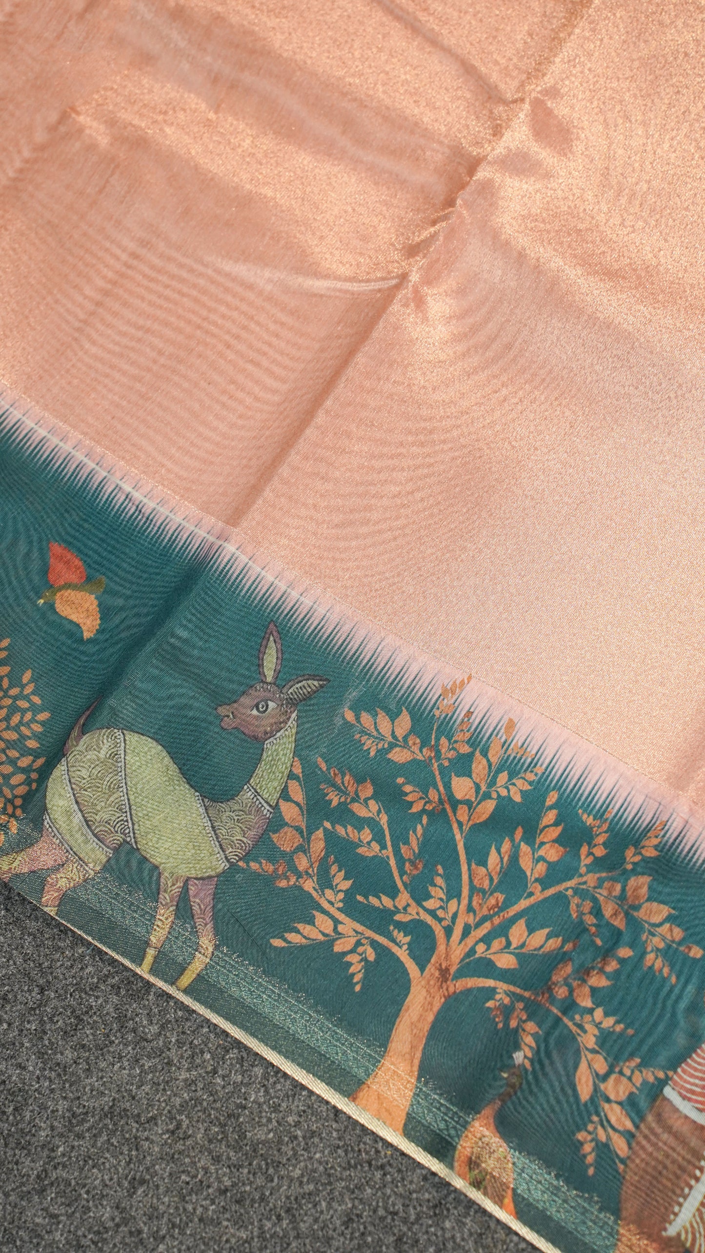 "UTSAV BANARAS 153" Banarasi Peach-Pink Tissue Silk Saree
