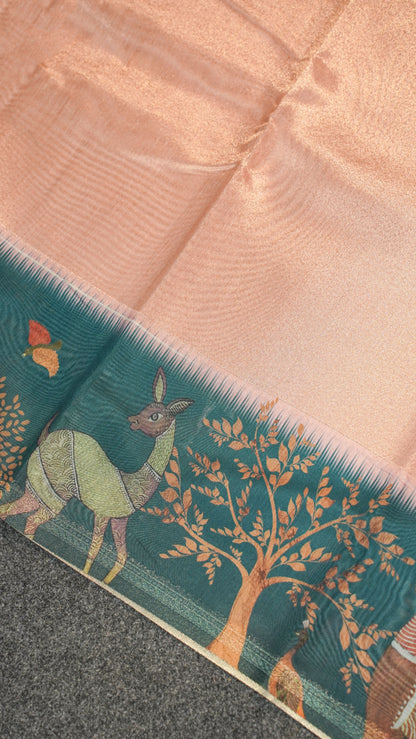 "UTSAV BANARAS 153" Banarasi Peach-Pink Tissue Silk Saree
