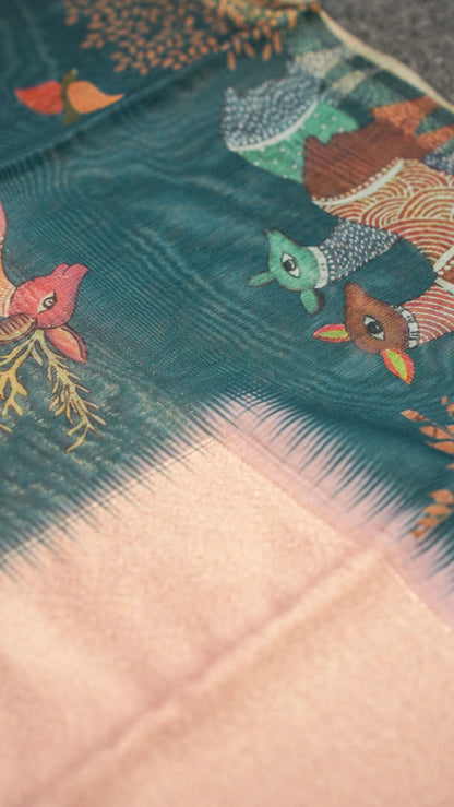 "UTSAV BANARAS 153" Banarasi Peach-Pink Tissue Silk Saree