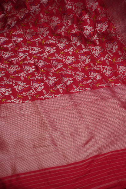 Red Pure Kadwa Banarasi Handloom Saree