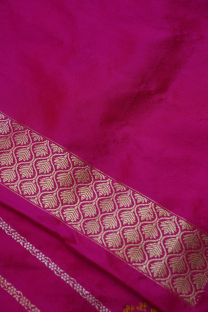 Dark Pink Pure Kadwa Banarasi Handloom Saree