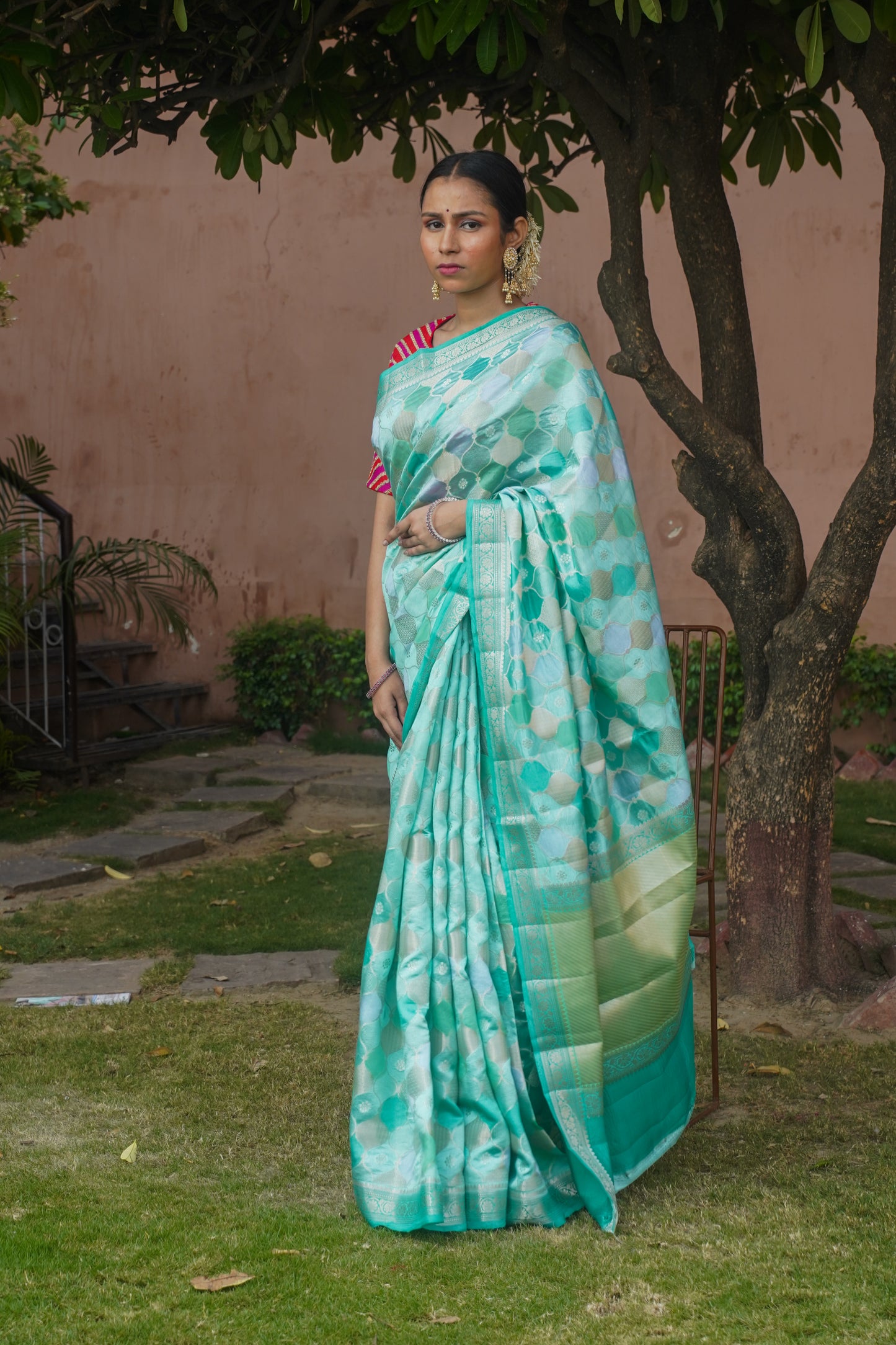 Handwoven Rangkat Banarasi Katan Silk Saree