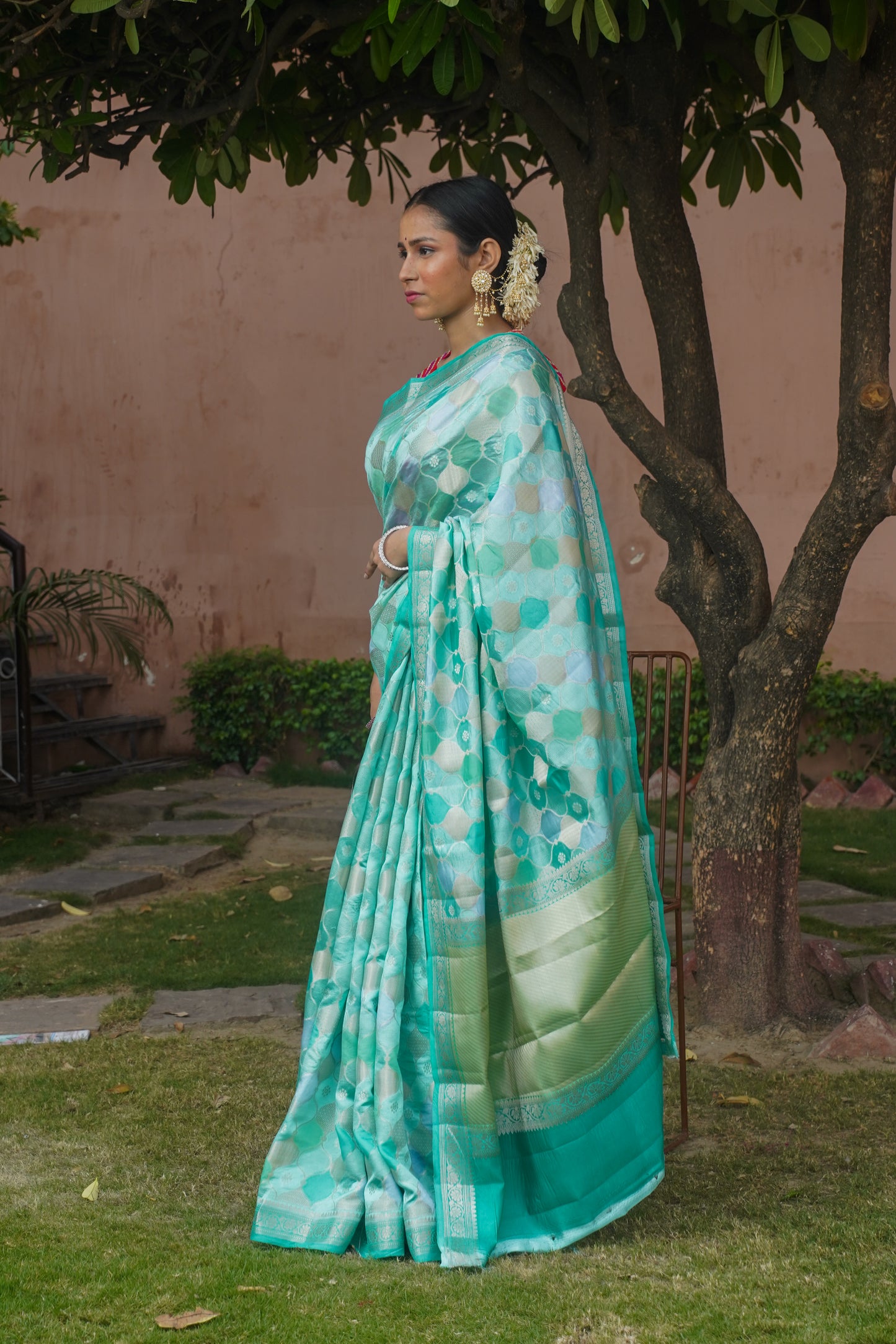 Handwoven Rangkat Banarasi Katan Silk Saree