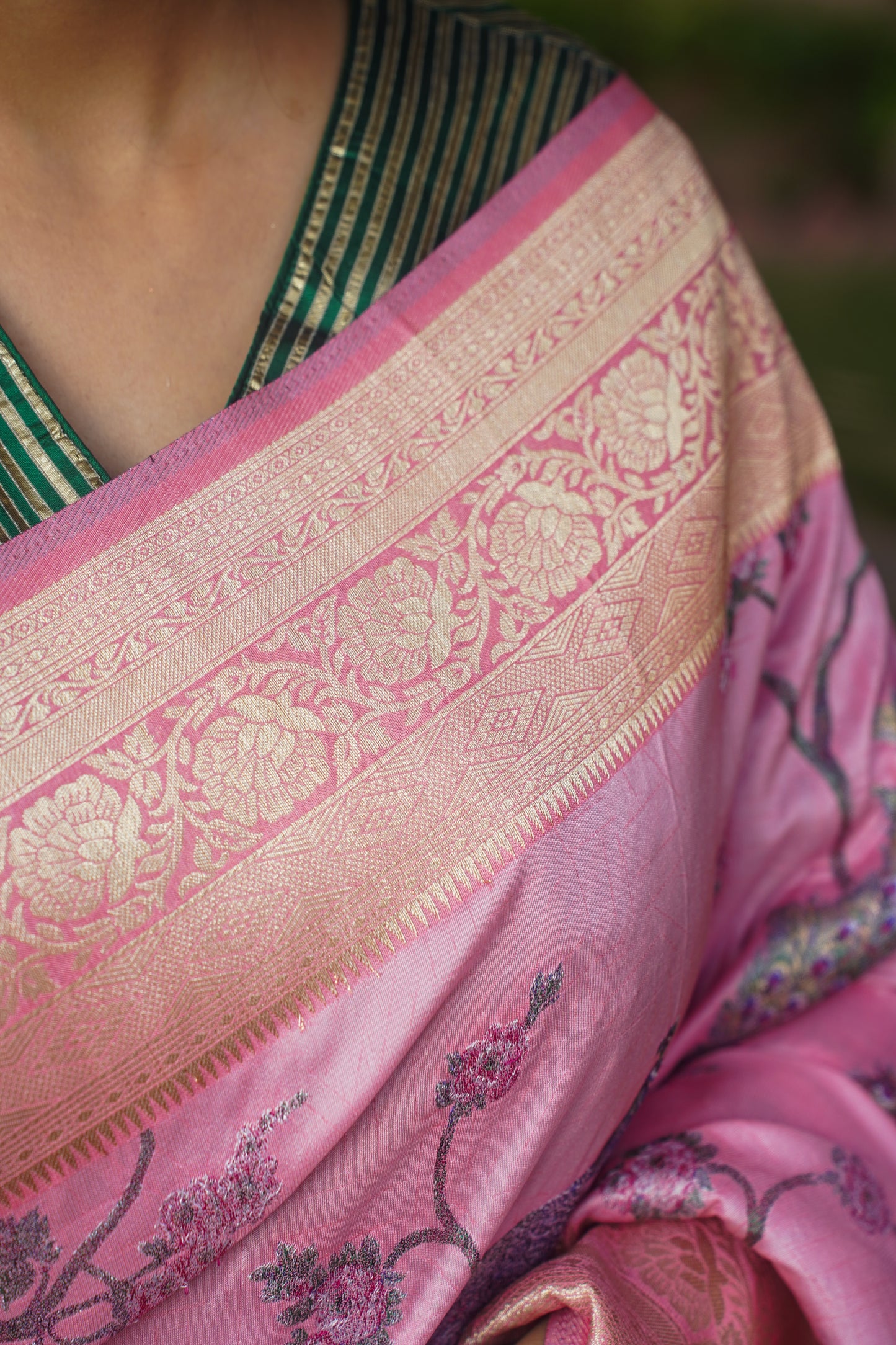 Baby Pink Pure Soft Silk Banarasi Handwoven Saree