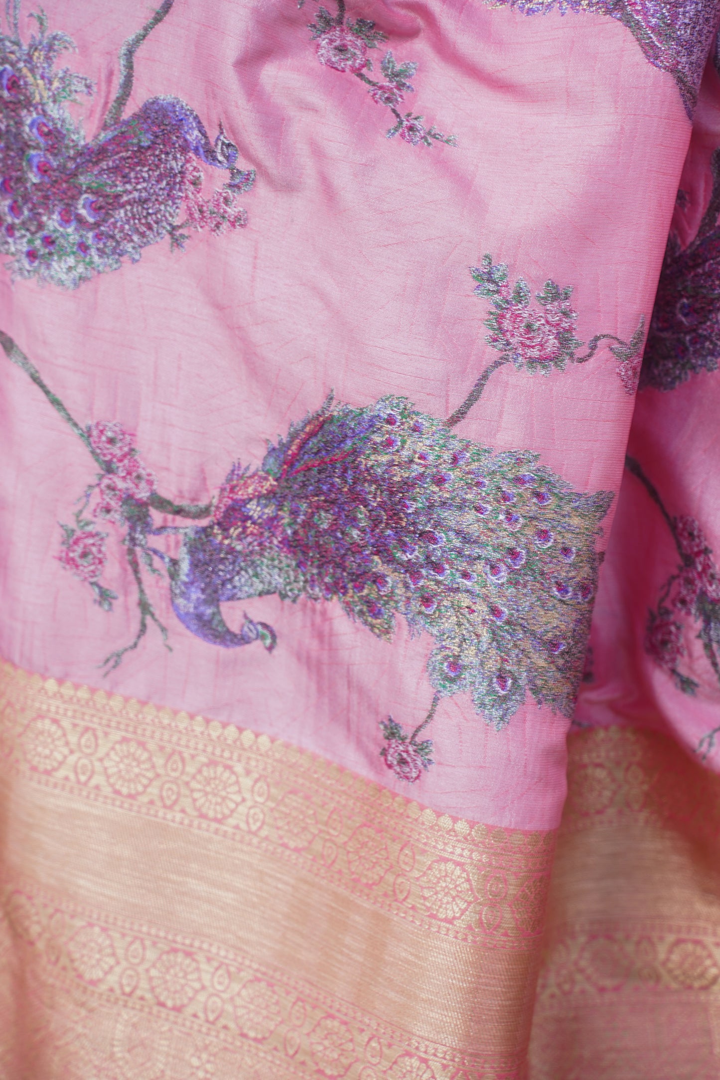 Baby Pink Pure Soft Silk Banarasi Handwoven Saree