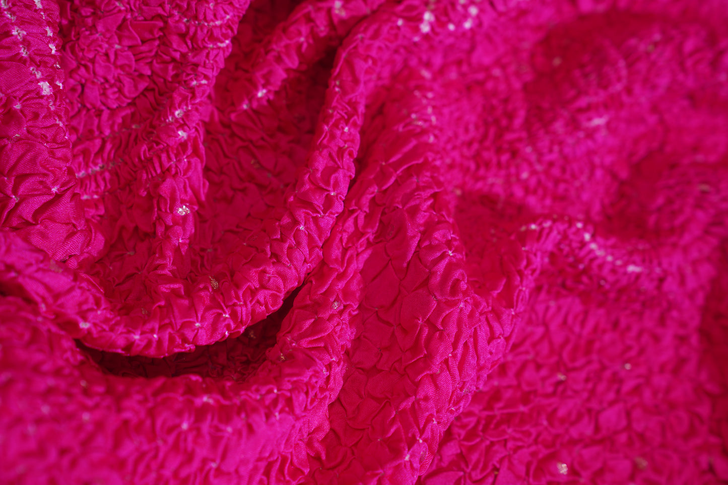 Dark Pink Pure Gajji Bandhej Banarasi Handloom Saree