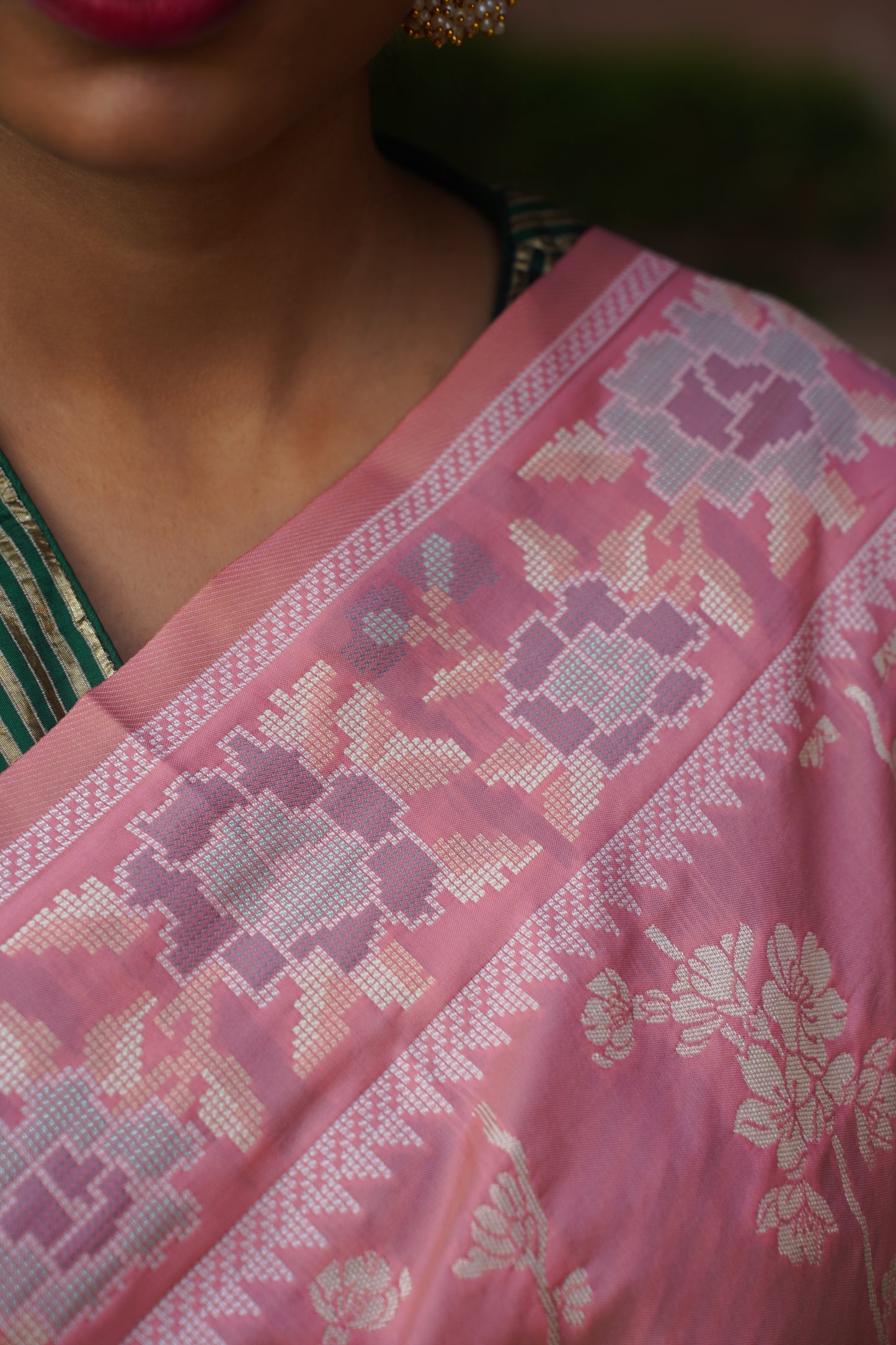 Pink Banarasi Soft Silk saree