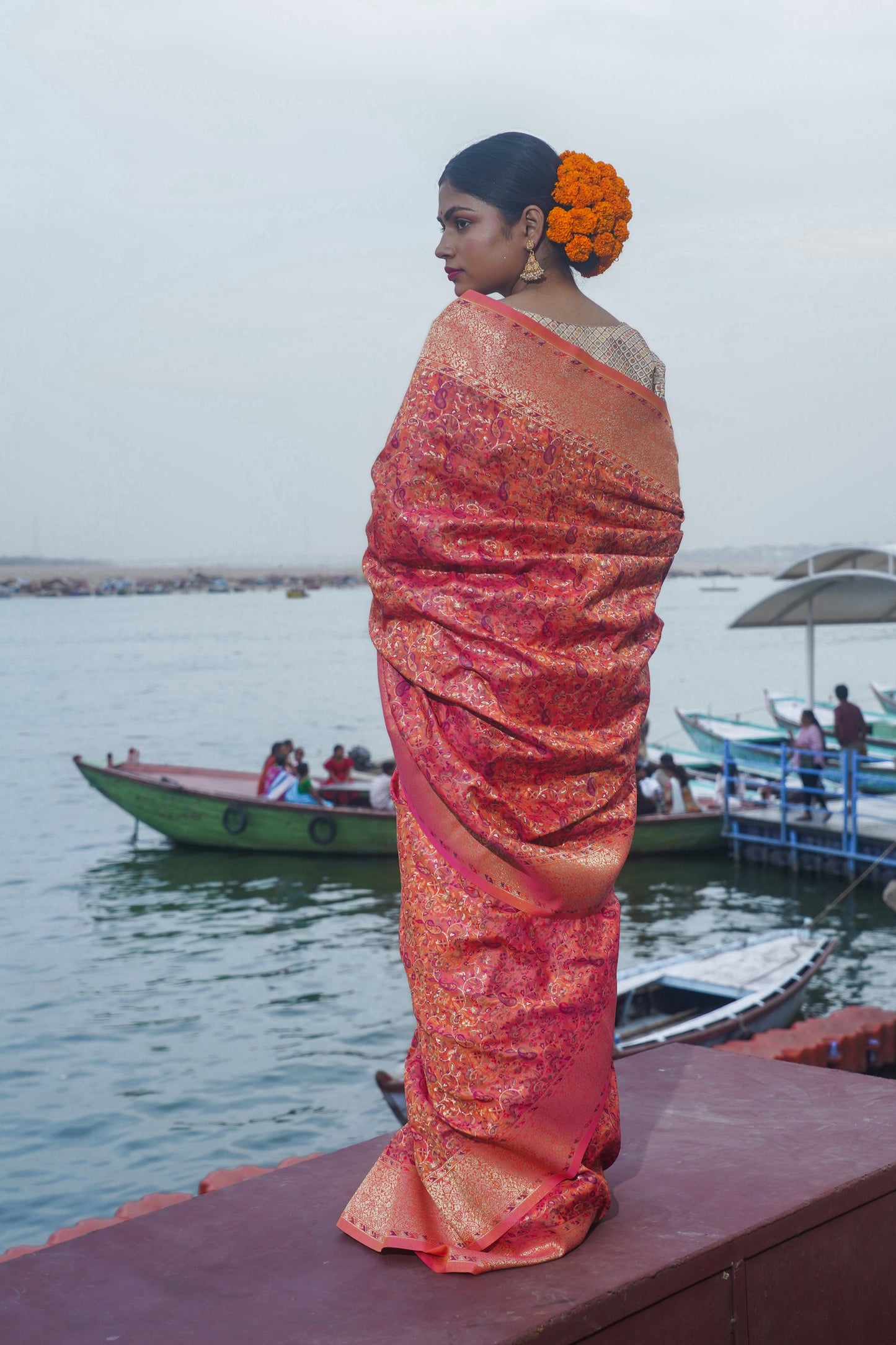 Pink Banarasi Soft Silk Saree