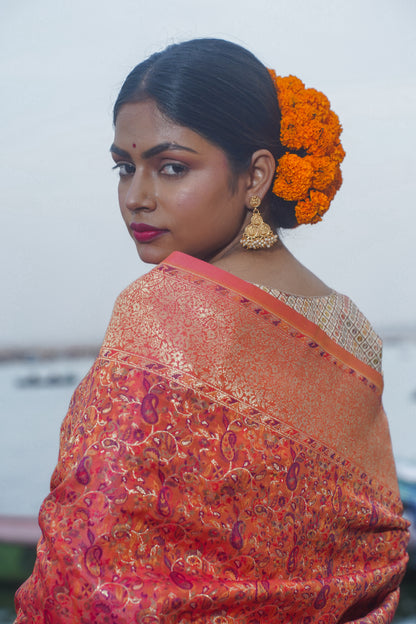 Pink Banarasi Soft Silk Saree