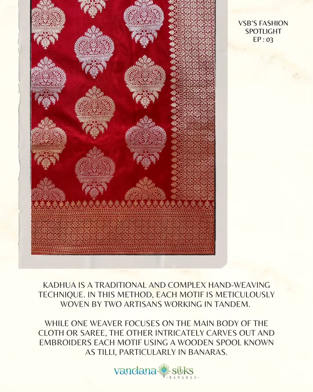 "VIRASAT 128" Red Pure Banarasi Katan Silk Saree