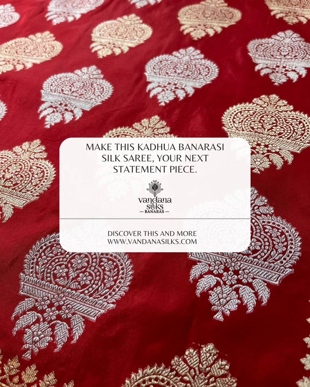 "VIRASAT 128" Red Pure Banarasi Katan Silk Saree
