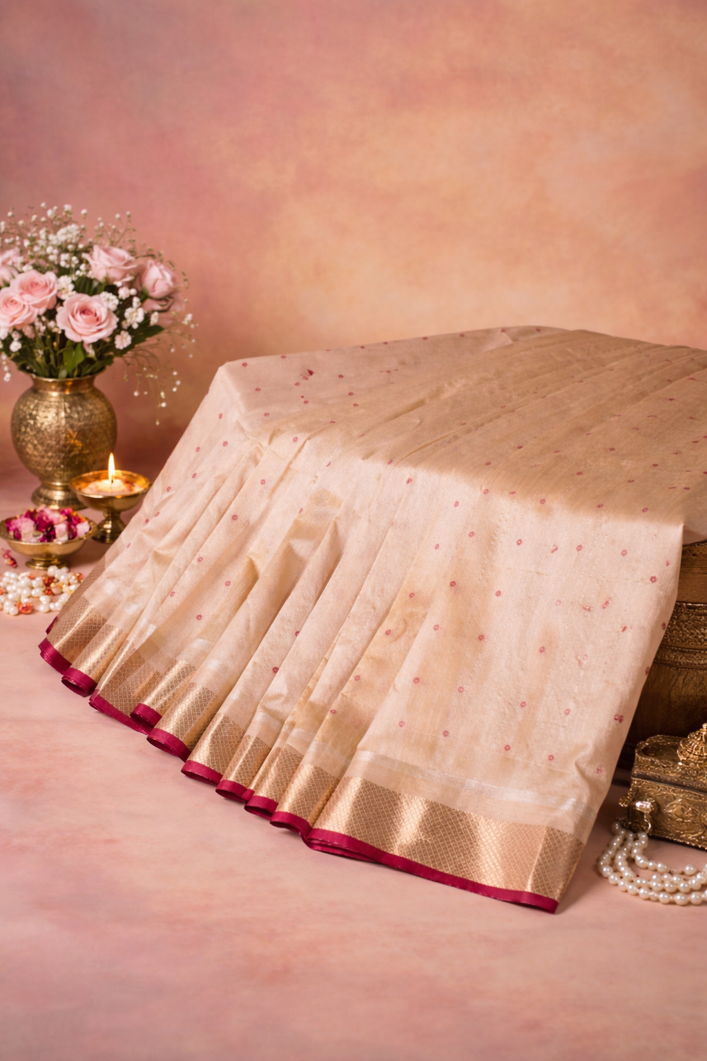 "UTSAV BANARAS 220" Banarasi Chiku Tusser Saree