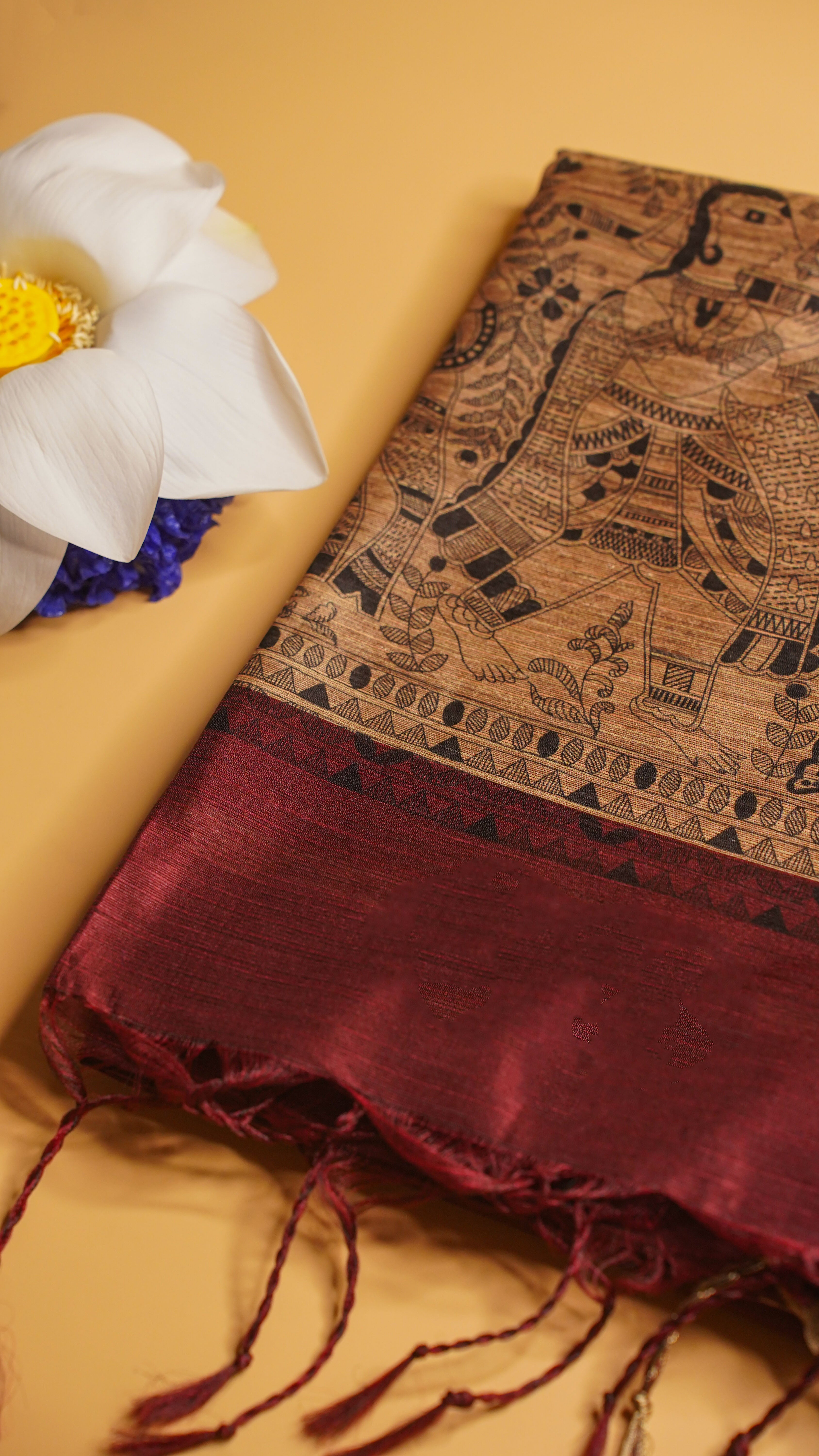 "UTSAV BANARAS 113" Banarasi Rich Maroon Madhubani Silk Saree