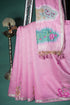 "UTSAV BANARAS 301" Banarasi Baby Pink Chanderi Jamdani Silk Saree with Floral Scallop Pallu
