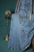 "UTSAV BANARAS 303" Banarasi Grey Chanderi Jamdani Silk Saree with Peacock Narrative Pallu