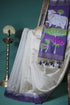 "UTSAV BANARAS 305" Banarasi Navy Blue Contrast Chanderi Jamdani Silk Saree with Pichwai Cow Motifs