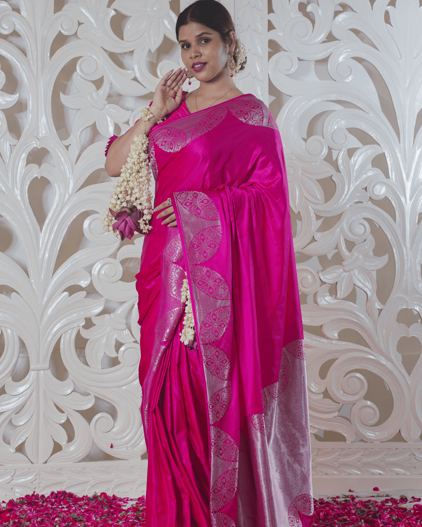 Pink Pure Banarasi Saree