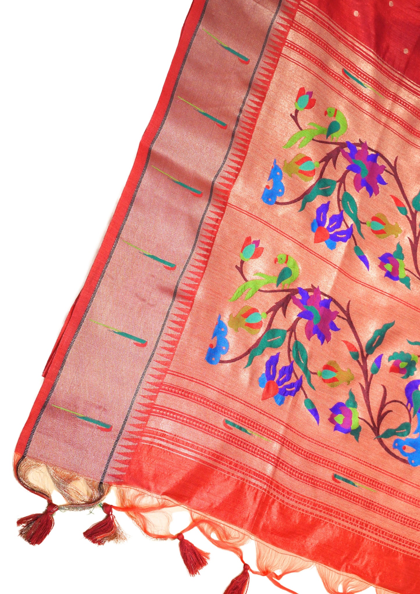 "UTSAV BANARAS 184" Banarasi Red Peacock Silk Saree