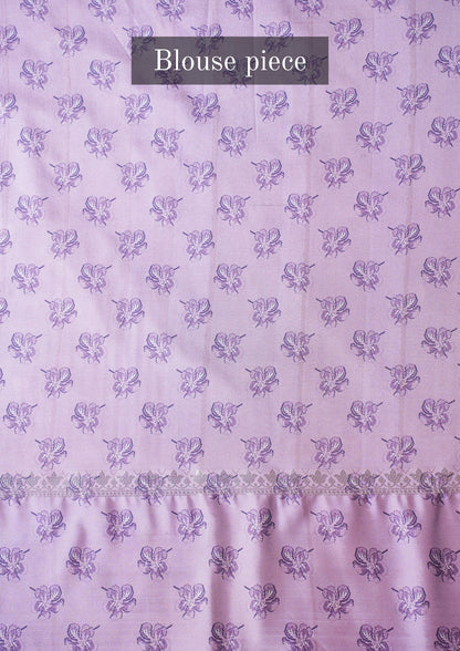 "UTSAV BANARAS 241" Banarasi Vintage Floral Block Print Soft Silk Saree
