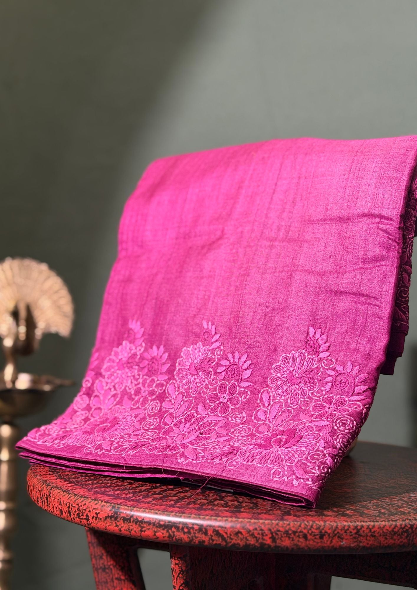 "Founder Choice 007" Banarasi Elegant Magenta Pure Silk Saree With Resham &amp; Zari Butis