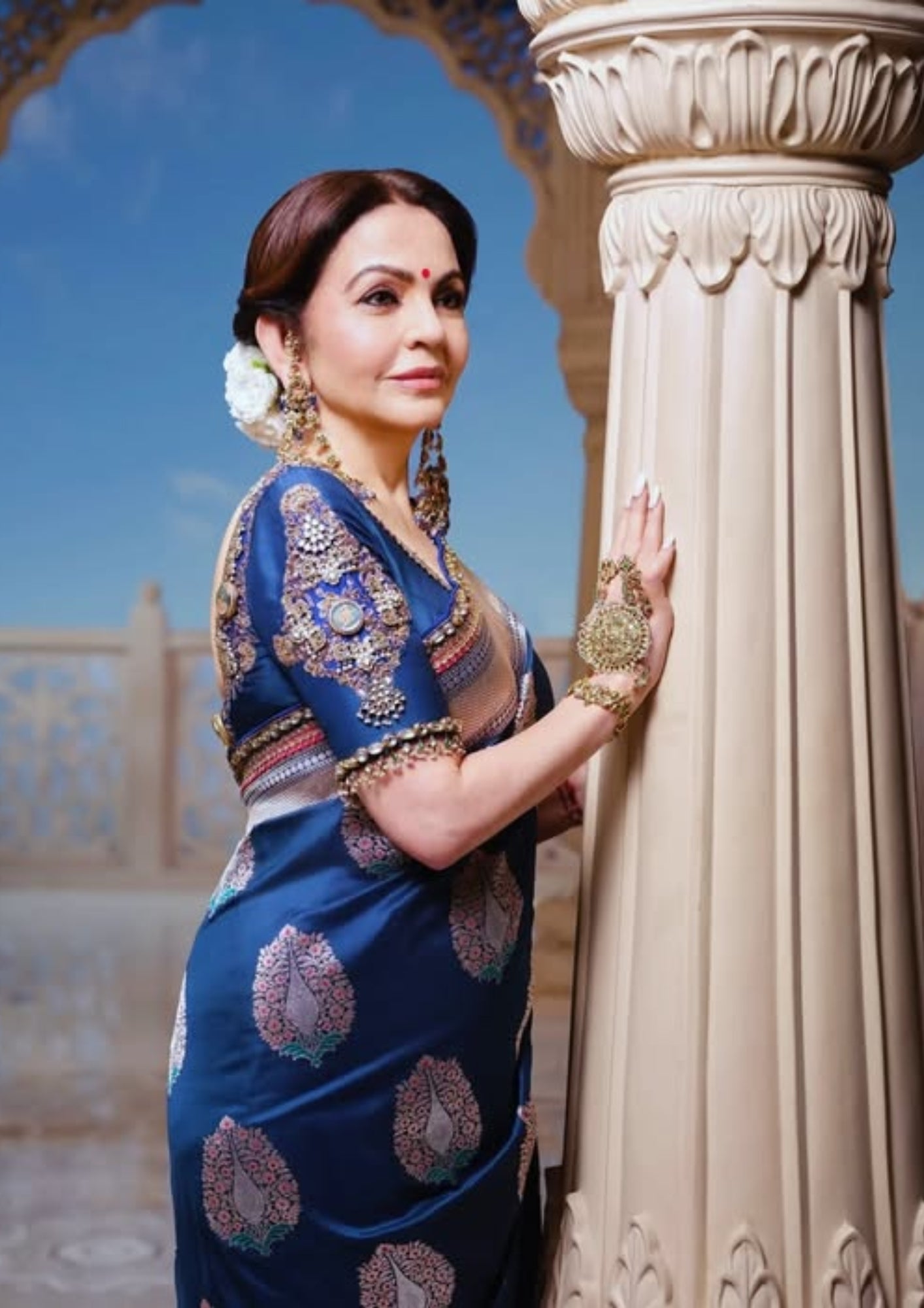 "VIRASAT 03" Banarasi Royal Blue Pure Handloom Katan Silk Saree Featuring All Over Meenakari Buta Motifs (Celebrity Edition)
