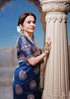 "VIRASAT 03" Banarasi Royal Blue Pure Handloom Katan Silk Saree Featuring All Over Meenakari Buta Motifs (Celebrity Edition)