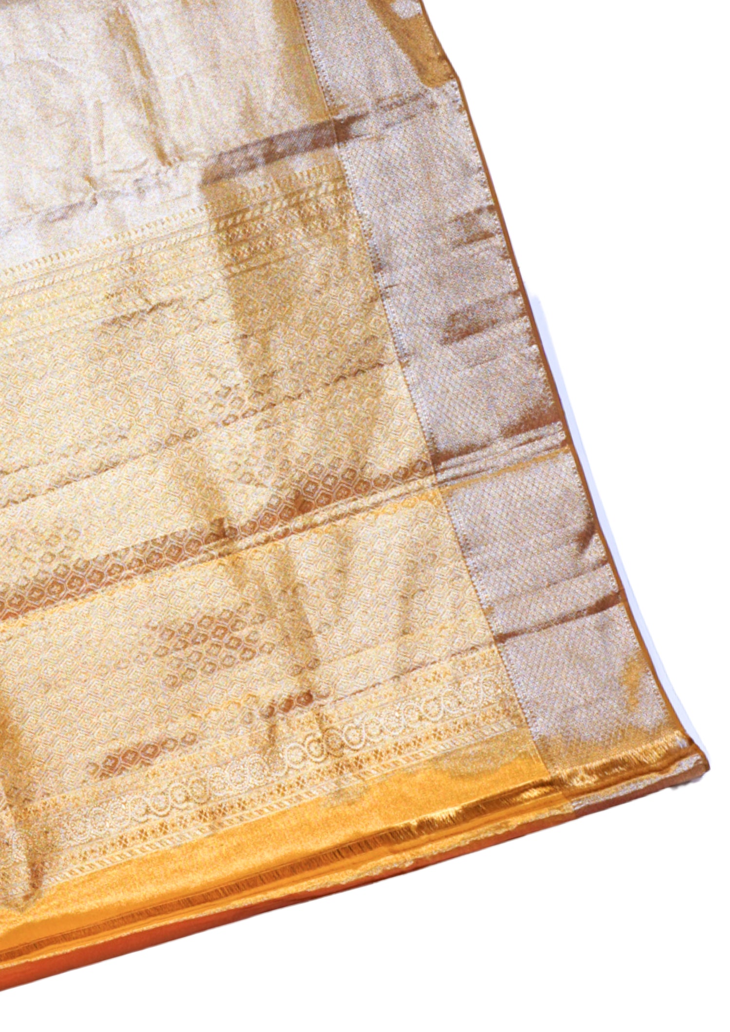 "VIRASAT 277" Beautiful Golden Pure Kanjivaram Silk Saree
