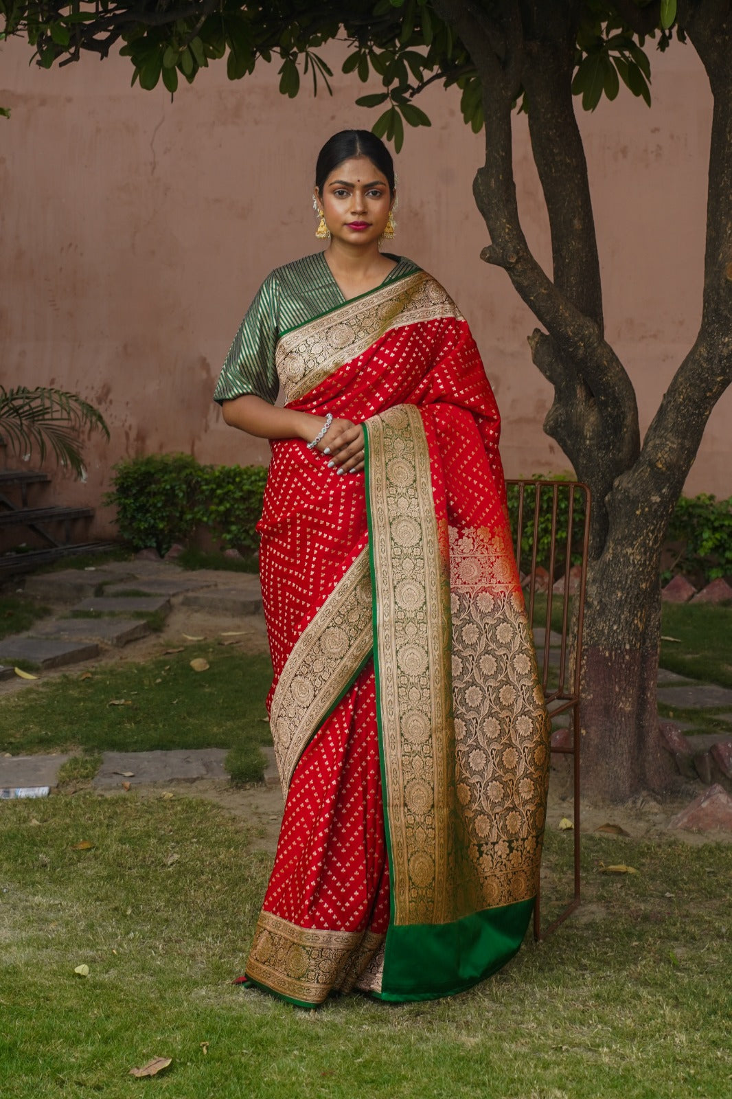 Red Banarasi Handwoven Wedding Saree