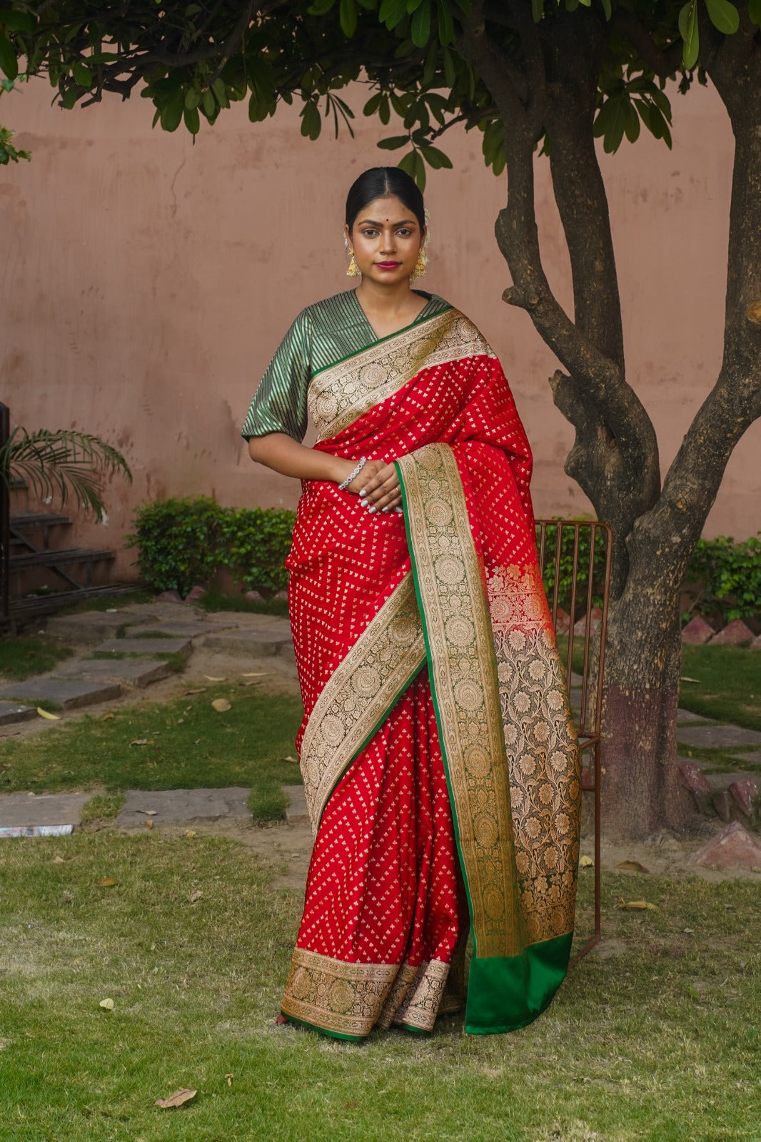 Red Banarasi Handwoven Wedding Saree