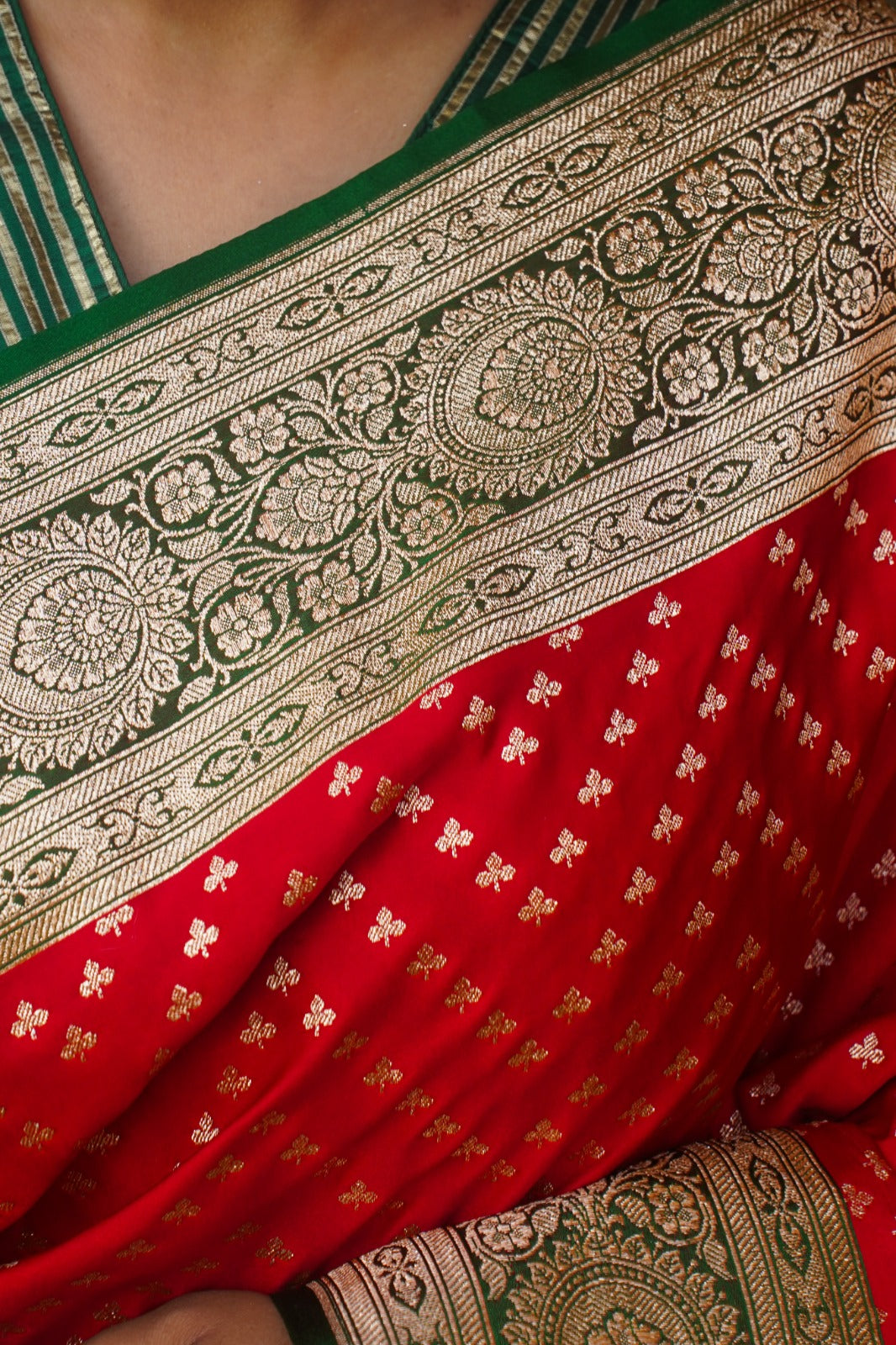 Red Banarasi Handwoven Wedding Saree