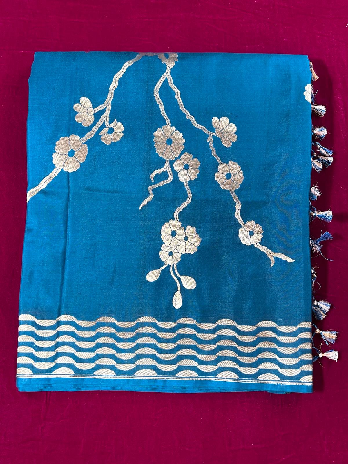 VIRASAT 320: Pure Silk Banarasi Saree with Zari
