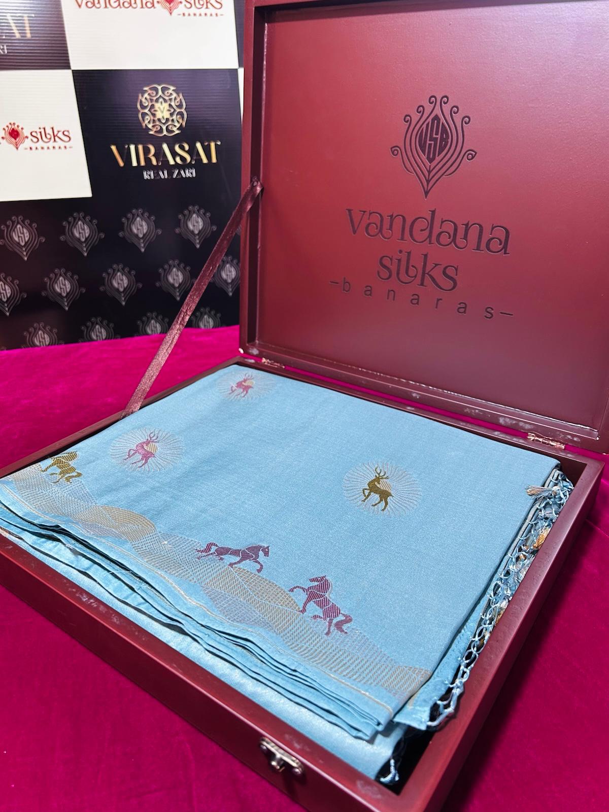 VIRASAT 319: Pure Banarasi Handloom Silk Brocade Saree - Heritage of Centuries