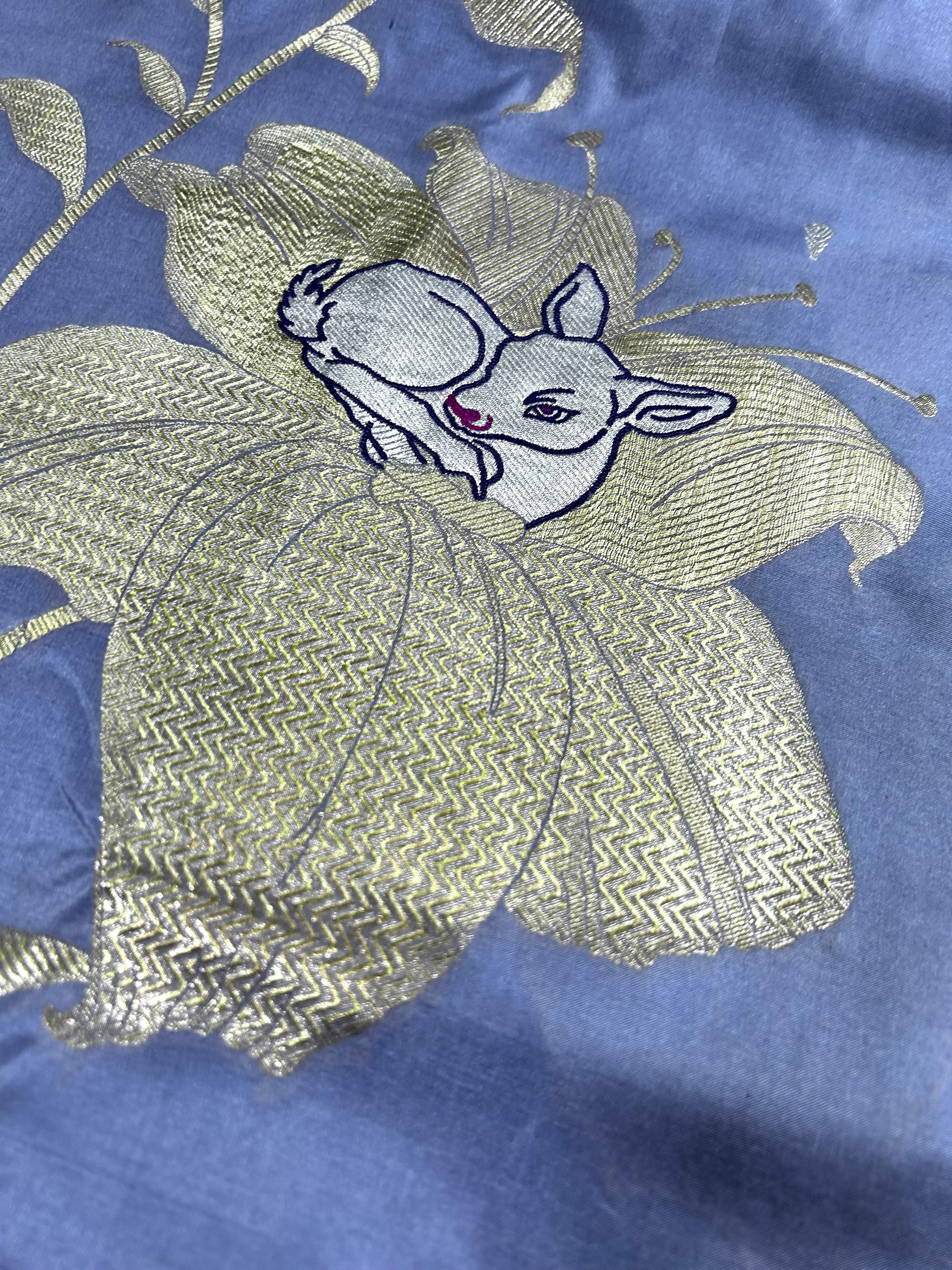 VIRASAT 318: Pure Banarasi Handloom Saree In Grey