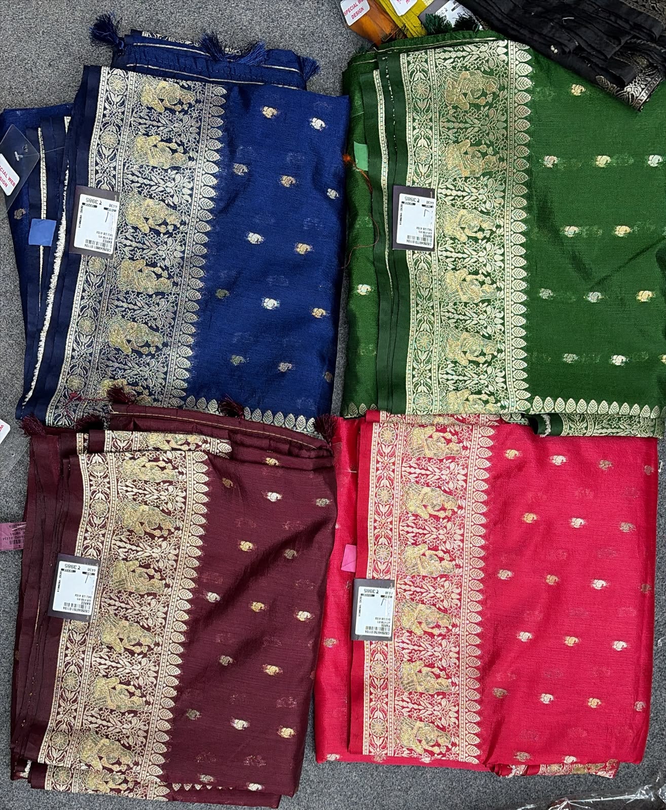 UTSAV BANARAS 415X: Multi Mashru Valkalam Silk Saree with Meenakari Floral Border &amp; Heritage Zari Weaving