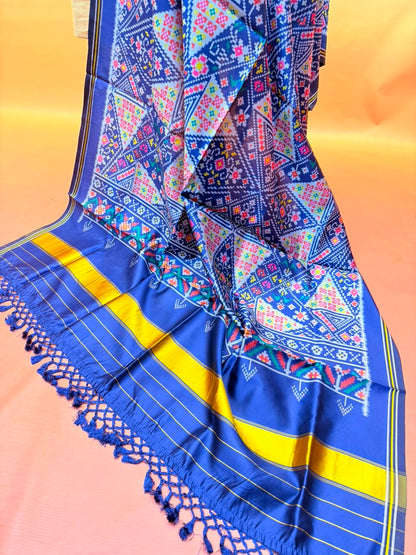 MCD 060: Deep Maroon Patola Silk Dupatta With Tassels &amp; Standard Length