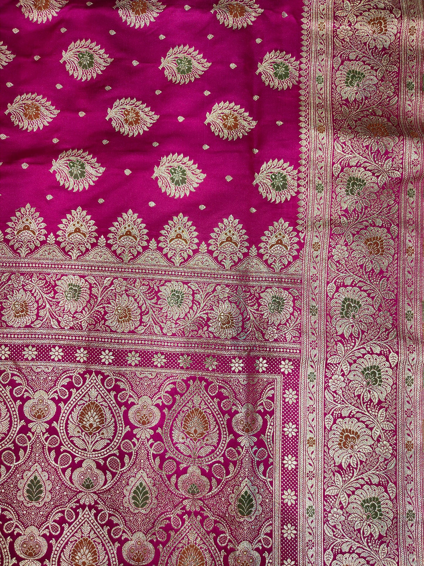 Magenta Pure Handloom Banarasi Silk Saree