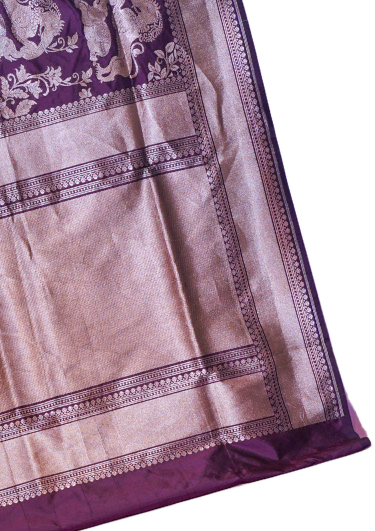 "VIRASAT 258" Banarasi Upadda Silk Real Zari Brocade Elephant Motif Saree