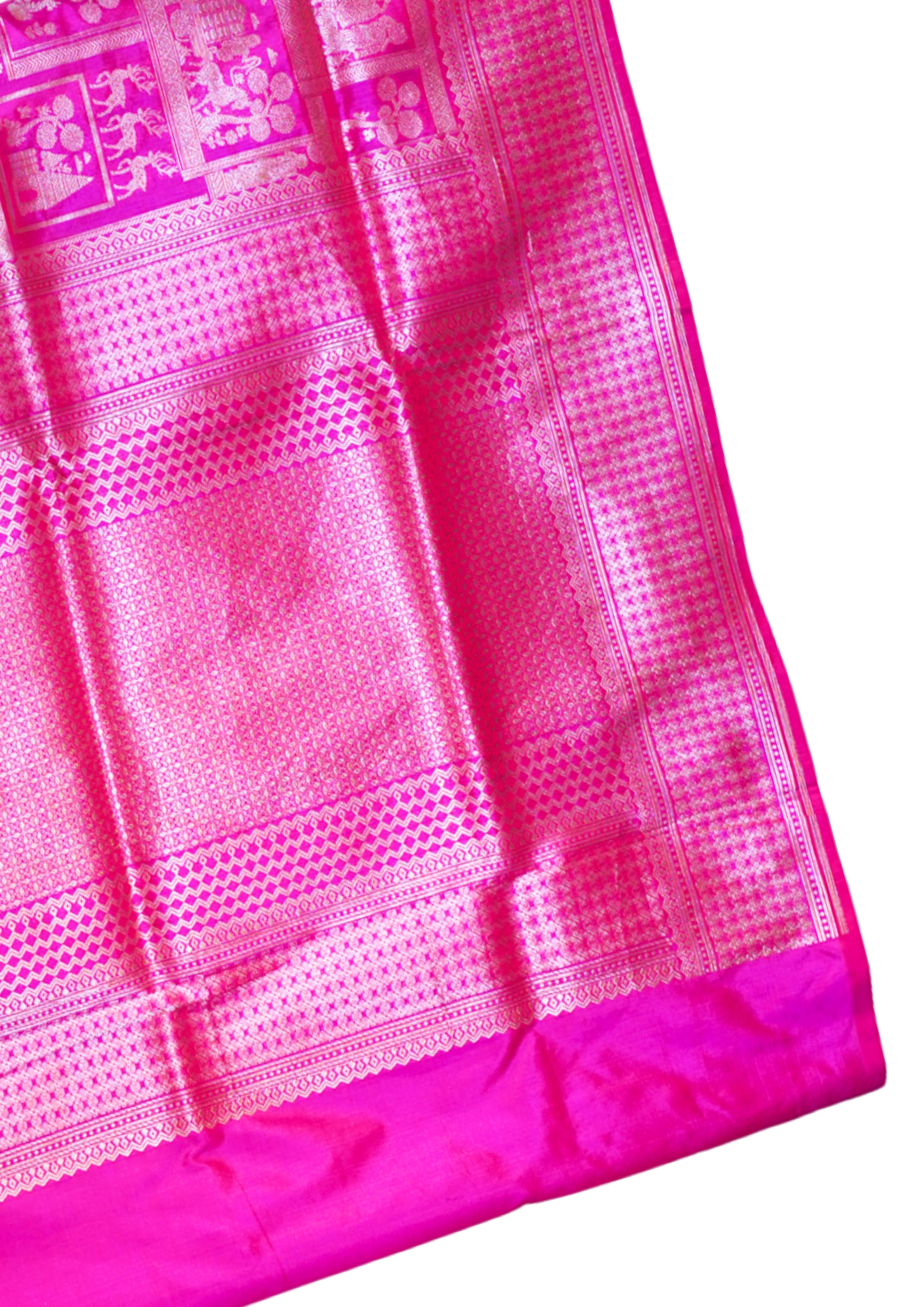 "VIRASAT 271" Pure Handloom Banarasi Uppada Silk With Brocade Tribal Motif Saree